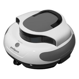 PoolPure Aquaguard SE II 2025 Cordless Robotic Pool Cleaner with 5000mAh Large Battery, 120-Min Operating Time, Adjustable Path Options for Above-Ground Pools and More (White-Grey)