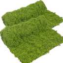 FAICOIA 2 Pcs Fake Moss Rug 39" x 39" Mossy Table Runner Green Artificial Moss Mat for Crafts Decorating Faux Moss Grass for Plants Indoor Planters Fairy Garden DIY Centerpieces Wedding 100 x 100cm