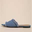 Verdusa Women's Pointed Toe Denim Sandals Open Toes Slip On Mules, Size 41
