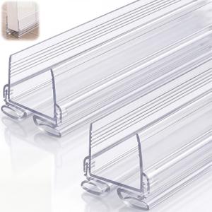Yaocom 2strip 32" Vinyl U Shape Door Bottom Seal Slide on Door Sweep, Clear