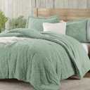 Homelike Moment Fluffy Twin Size Comforter Set - Sage Green Warm Comforter for Winter Twin Bed Set
