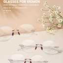 TERAISE Rimless Reading Glasses for Women,3 Pack Blue Light Blocking Reading Glasses,Ultralight Frameless Reader, +1.5