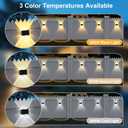 AUDLES Solar Fence Lights Outdoor, New Up Down Lighting Fence Lights Solar Powered with 3 Modes 3000K/4000K/6000K, IP65 Waterproof Solar Wall Light for Backyard Wall Pathway Deck Patio Decor - 8 Pack