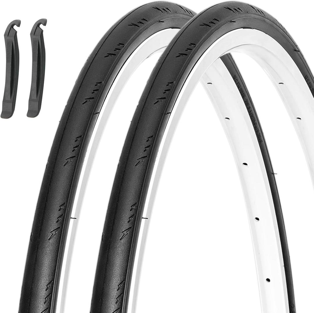 MOHEGIA Bike Tires, 2 Pack 700x25C Inch Folding Replacement Tires for Road Bicycle MOHEGIA Bike Tires, 2 Pack 700x25C Inch Folding Replacement Tires for Road Bicycle