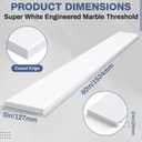 Joyfolk 4" x 30" Super White Engineered Marble Threshold, Rigid Shower Curb & Vanity Backsplash for Tile Transitions, Window Sill, Fixed Size Easy to Cut