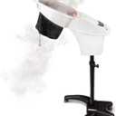 Hair Steamer Hair Mister Hooded Ozone O3 Micro Mist Hair Care Professional Machine White UV Protect Paint Unit Barber Shop Red Blue Light Black Natural Hair Deep Conditioning Wheel Base ET1408BM