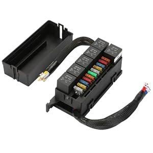 Pre-Wired Fuse Relay Box, 6 Slots 12V 40A Relays with 4-Pin, 11-Way ATC/ATO Blade Fuse Holder Block Kit for Automotive Car Truck Marine Boat Jeep RV (6 Relays + 11 Fuses Included)