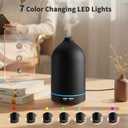URPOWER 120ML Essential Oil Diffuser, Ultrasonic Aromatherapy Diffuser with Sleek Black Ceramic Design, 7-Color LED Lights, Auto Shut-Off, Humidifier for Home & Office, Scent Diffuser for Relaxation