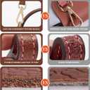 Jiesinlov Leather Bag Shoulder Strap Replacement Crossbody Adjustable Conversion Kit Fit for Mini Pouch, Brown