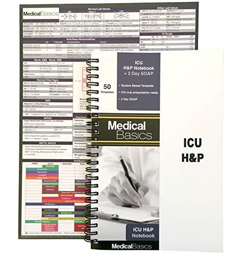 ICU H&P Notebook with 2 Day SOAP - Medical History and Physical Notebook, 50 Medical templates with Perforations