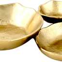 Cruisers Cach | 10" Cluster of 3 Small Serving Bowls. Rustic Gold Finish, Hand-Crafted, Artisan Made