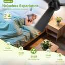 Ceiling Fans with Lights - 42 Inch Low Profile Ceiling Fan with Light and Remote, Reversible DC Motors, 3CCT Dimmable Timer Noiseless, Black Flush Mount Ceiling Fan for Bedroom/Living Room
