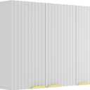 ChooChoo 3-Door Bathroom Wall Cabinet, Fluted Kitchen Wall Cabinet with Adjustable Shelf, Wall Mounted Storage Cupboard for Bathroom, Laundry Room, Entryway, Garage, White