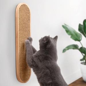7 Ruby Road Wall Mounted Cat Scratcher with Multidirectional Sisal - Indoor Cat Wall Scratcher Post for Furniture Protection (Natural)