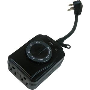 PowerZone TNOCD002 Countdown Timer with Photosensor, 15 A, 125 V, 1875 W, 2 -Outlet, Black