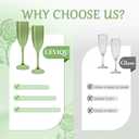 Plastic Champagne Flutes Set of 24, Green Pure Acrylic Glasses Goblets Cups Shatterproof Reusable, for Wedding Christmas Party Mimosa Bar Anniversary Event Drinks