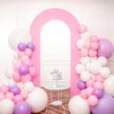 Babenest 7.2Ft Spandex Open Arch Backdrop, Fitted Double-Sided U-Shaped Wedding Arch, Round Top Chiara Stand Cover for Ceremony, Baby Shower, Birthday Party Decoration (Light Pink)