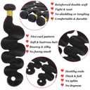 Bundles Human Hair 16 18 20 Inch 12A Body Wave Bundles Human Hair 100% Unprocessed Brazilian Virgin Hair 3 Bundles Human Hair Extensions Quick Weave Natural Black