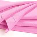 Palisa Pink Cotton Napkins Set of 4 | Premium Hemstitch Detailing Cloth Dinner Napkins 18x18 Inch | Soft Washable & Reusable Table Napkins for Everyday Use Weddings Parties Restaurants & Hotels