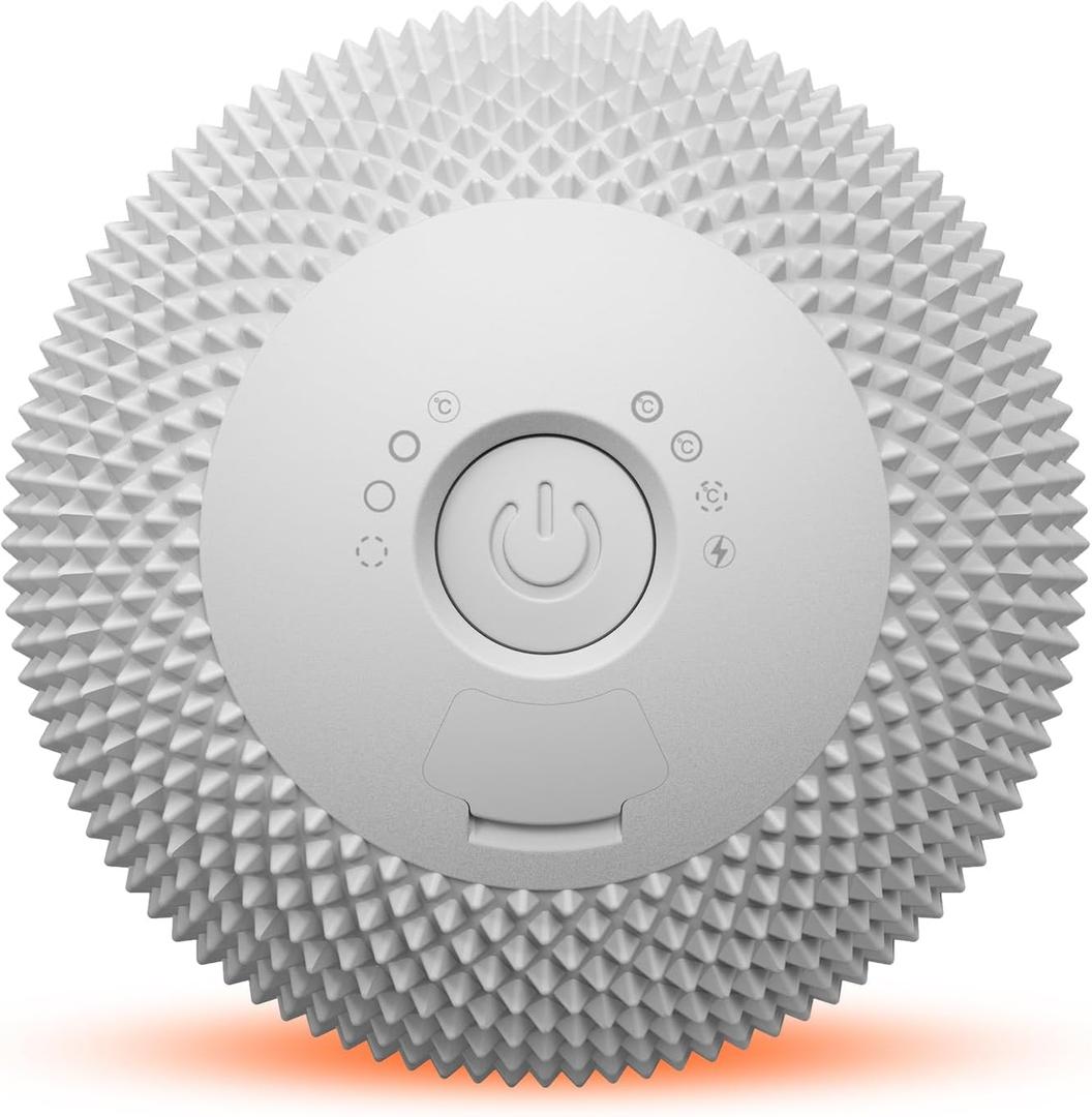 Vibrating Massage Ball with Heat, Deep Tissue Trigger Point Massage Ball for Back, Hip and Muscle Recovery, Myofascial Release Mobility Ball with 7 Modes and Memory (Grey)