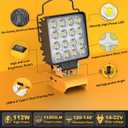 MtiolHig 2Pcs Cordless LED Work Light Compatible with Dewalt 20V Battery, 112W 11200 Lumens Underhood Work Light Tool Gifts for Men, with USB & Type-C Charging Port Emergency for Workshop, Garage