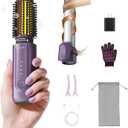 Cordless Curling Iron Brush, 8000mAh, 4 Temp Setting, 1/1.5 inch 2 in 1 Portable Mini Travel Hot Comb,Rechargeable Hair Curler Cordless with 200 Million Negative Ions, Dual Voltage for Travel