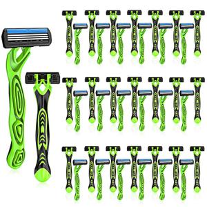 40 Pcs 3 Blade Disposable Razors for Men Bulk Sensitive Skin Razor for Men Travel Hotel Spa Summer Party Gift, Individually Packaged
