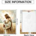 OTOSTAR Jesus and Lamb Christian Wall Art Canvas Prints - Jesus Saves the Lost Lamb Christian Canvas Wall Art for Prayer Room Baptism Serenity Prayer Church Decor - 12 x 16 Inch