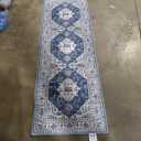 2x6 Washable Hallway Runner Rug: Indoor Farmhouse Kitchen Rugs Oriental Thin Non-Slip Entryway Carpet Ultra Soft Water Resisitant Floor Mat for Living Room Bedroom for Bathroom Laudry(2 X 6,Blue)