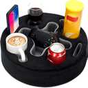 INNO STAGE Couch Cup Holder-Sofa Cup Holder Pillow | Couch Caddy Buddy | Drinks Cupholder Tray Organizer for Bed, Rv, Tv, Car, Man Cave, Boat, Remote, Snacks| Present for Couch Potato(Black) (13.7 x 13.7 inch)