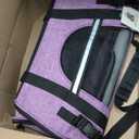 PetAmi Airline Approved Pet Carrier Cats & Small Dogs, Large Heather Purple Soft Sided TSA Travel Bag, Sherpa Bed, Breathable Mesh Ventilation, Collapsible Bowl, Fits Under Seat, Up to 18 lbs, Purple (19.5"L x 10.2"W x 12.0"H)