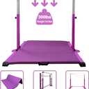 Gymnastics Kip Bar for Home Indoor Training,Horizontal Bar for Kids Girls Junior,Adjustable Arms from 3' - 5' Gym Equipment,1-4 Levels,300lbs Weight Capacity (PURPLE)