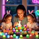 12 Pack Easter Eggs Filled LED Chick Duck Puffer Balls Easter Egg Fillers Toys, Light Up Stress Relief Fidget Toys Squeeze Ball Easter Basket Stuffers for Kids Boys Girls Easter Eggs Hunt Party Favors