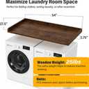 Washer Dryer Countertop, 54" ×27.5” Washer and Dryer Topper for Laundry Room Organization(Vintage Brown), Large