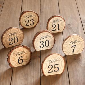 Novabright 31 Pcs Wooden Wedding Table Numbers 1-30, Wooden Restaurant Table Numbers Centerpieces Decoration for Weddings, Reception, Special Events, and Restaurant Use