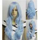 AGPTEK 33 inch Heat Resistant Curly Wavy Long Cosplay Halloween Wigs for Women - Light Blue