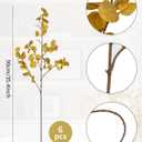DuHouse 6 Pcs Gold Artificial Eucalyptus Stems,Faux Glitter Eucalyptus Branches for Christmas Wedding Holiday Centerpieces, Vase Filler, DIY Floral Arrangement, Home Decor