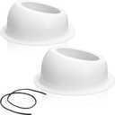2 Pcs Universal Angled Speaker Enclosures Boxes Pods Surface Mount with Rubber Strip for Install 6.5 Inch Speakers or Smaller Custom Mount Door Kick Panel Rear Deck (White, Hole Cut)