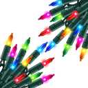 Multi Colored Christmas Lights, 2 Pack Total 40FT 200 Count Incandescent Christmas Mini Tree String Lights, Waterproof Christmas Decorations for Outdoor Indoor Xmas Home Party Garden Yard Decor