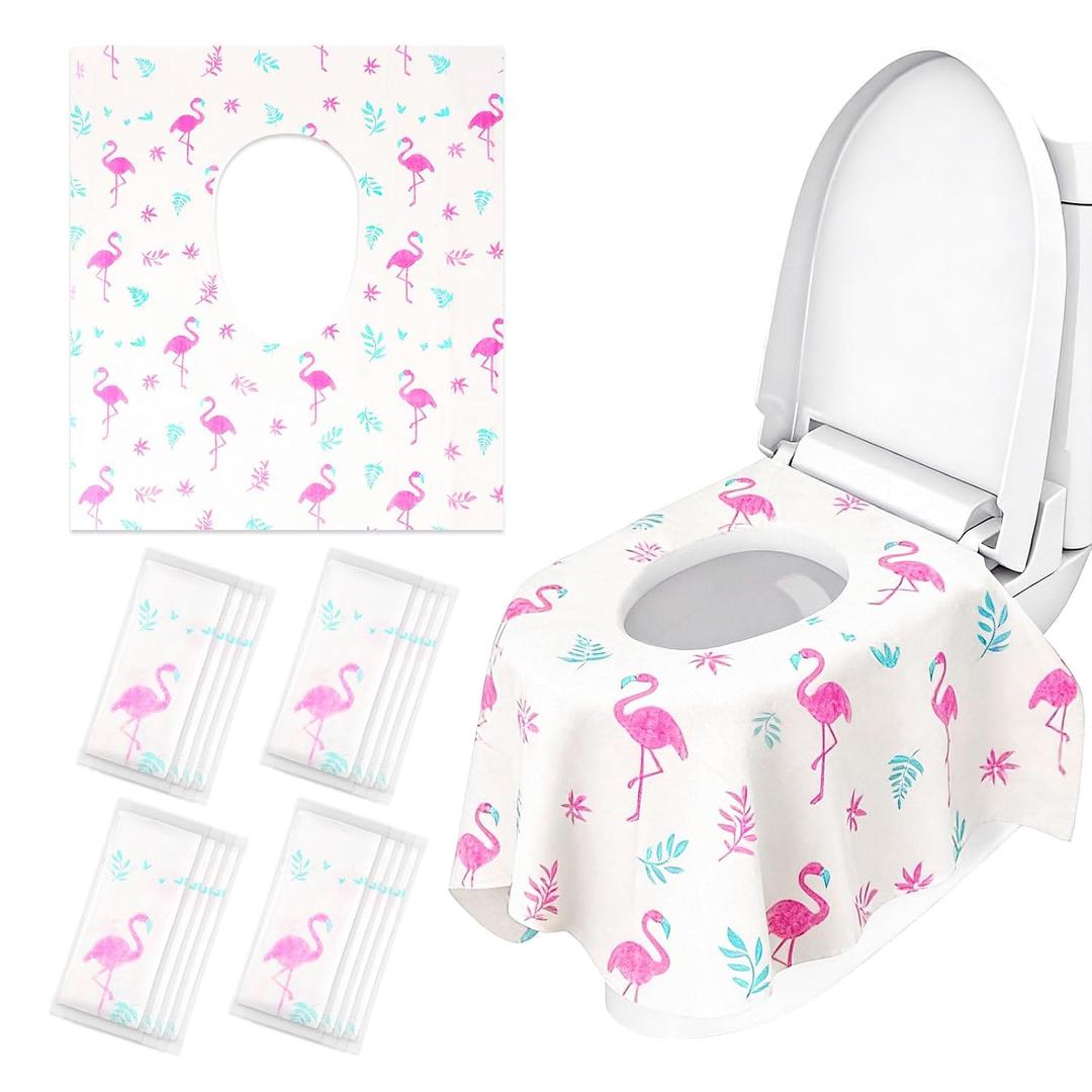32 Pcs 23.5" x 25.4" Disposable Toilet Seat Covers for Kids & Toddlers, Hygienic & Convenient Potty Training Seat Covers, Perfect for Travel & Public Restrooms