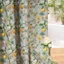 Grey Floral Bird Shower Curtain 72x72, Hummingbird and Lemon Botanical Fabric Bath Curtains, Lightweight Quick-Dry Bathroom Decor Set with Hooks