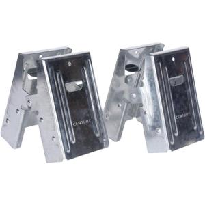 Century Drill & Tool 72990 2x4 Saw Horse Brackets, Set of 2, Galvanized, Compact Storage