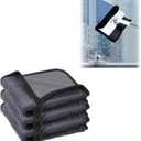 Shiny Towel Wipes Cleaning Cloths 3pcs Replacement Microfiber Towel for Disposable Dust Mop, Super Absorbent Shiny Shower Wipes Cleaning Cloths for Window Bathroom Car Mirror (3pcs Squeegee Refill)