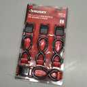 4 Pack Husky 10 ft x 1 in Cam Buckle Tie-Down Straps Polyester with Steel S-Hook
