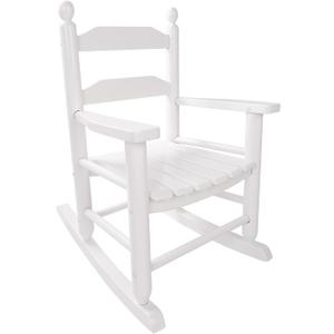 Kids Rocking Chair Wooden Comfy Recliner Rocker for Toddler Ages 3-6 Baby Child Lounge Chair Indoor Outdoor Children Playroom Anti-Tip Design Safe & Sturdy White, 3-6 years old