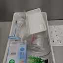 MoonOrange Small Turtle Tank Kit(Tank+Light+Filter), Acrylic Turtle Tank Starter Kit with Bask Platform, Bottom Drain, Multi-Function Area for Small Reptiles(White)