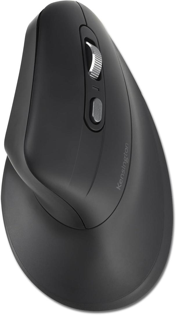 Kensington MY630 EQ Wireless Rechargeable Mouse, Ergonomic Vertical Design, Bluetooth LE, 2.4GHz, Black (K72484NA) (Full-Size)
