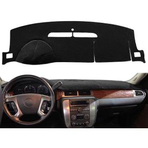Dashboard Cover Dash Mat Carpet Fit for 2007-2014 Chevy Chevrolet Tahoe Suburban,2007-13 Chevy Avalanche Silverado 1500 2500 3500 LTZ /2007-13 GMC Sierra SLT Denali,2007-14 GMC Yukon XL (Black) Y24