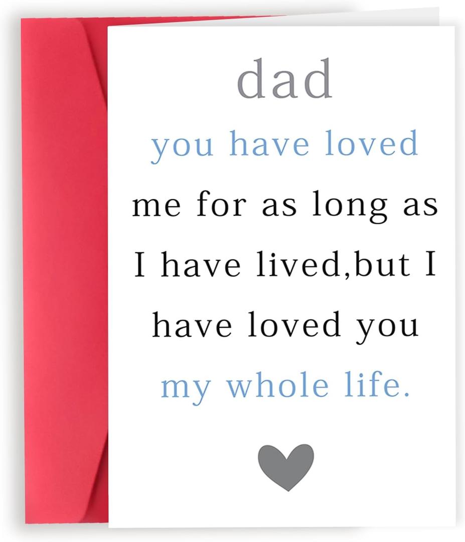 30 x Father Day Gifts for Dad, Humorous Fathers Day Card Gift from Son Daughter Kids, Special Card for Dad With Heart, Funny Birthday Cards for Father