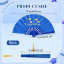 Roowest 6 Pcs Graduation Fans Foldable Handheld Fans Class of 2026 Hand Holders Graduation Photo Prop Grad Party Supplies Graduated Gift for Grad Holiday Favors (Royal Blue)